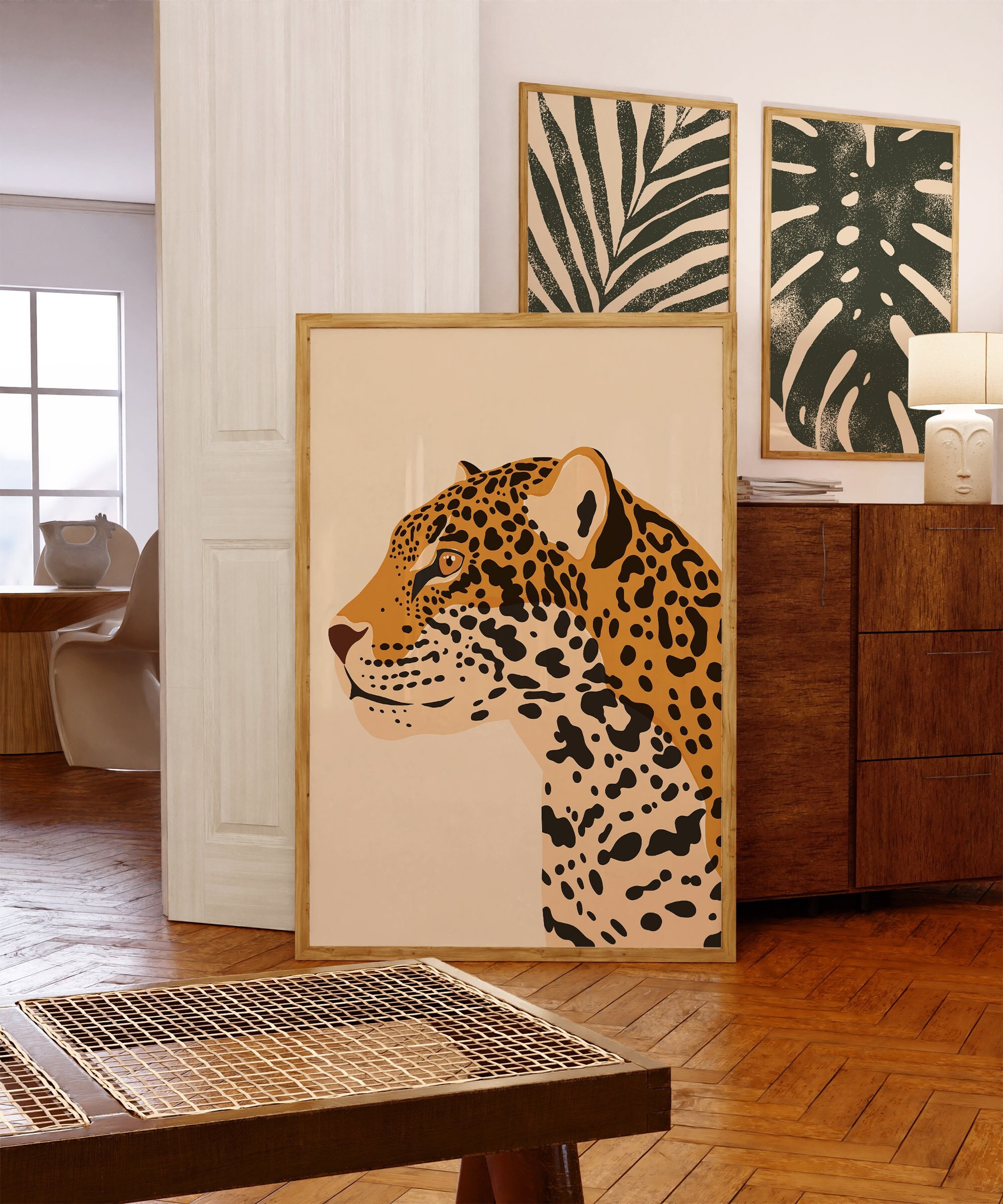 Jaguar Art Print | Jungle Wall Art | Modern Boho Artwork | Big Cat Poster | Jaguar Illustration | Jungle Safari Art | Printable Wall Art