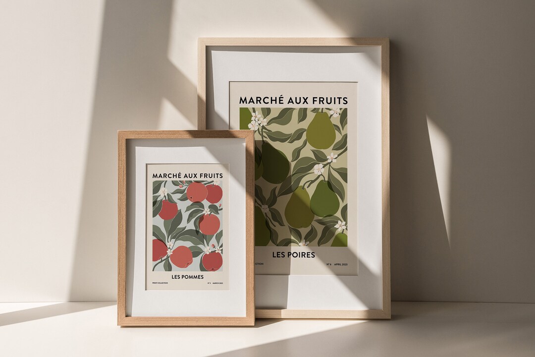 Apples &amp; Pears Art Print Bundle | Fruit Market Print | Abstract Wall ...
