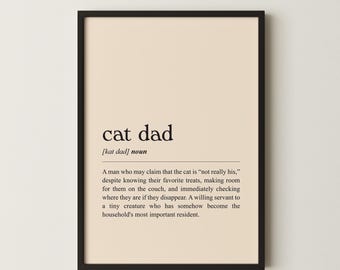 Cat Dad Definition Print | Cat Dad Gift (Digital Download)