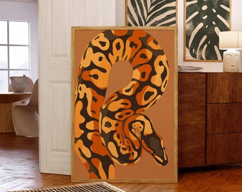 Königspython Kunstdruck | Safari Schlange Illustration (Digitaler Download)