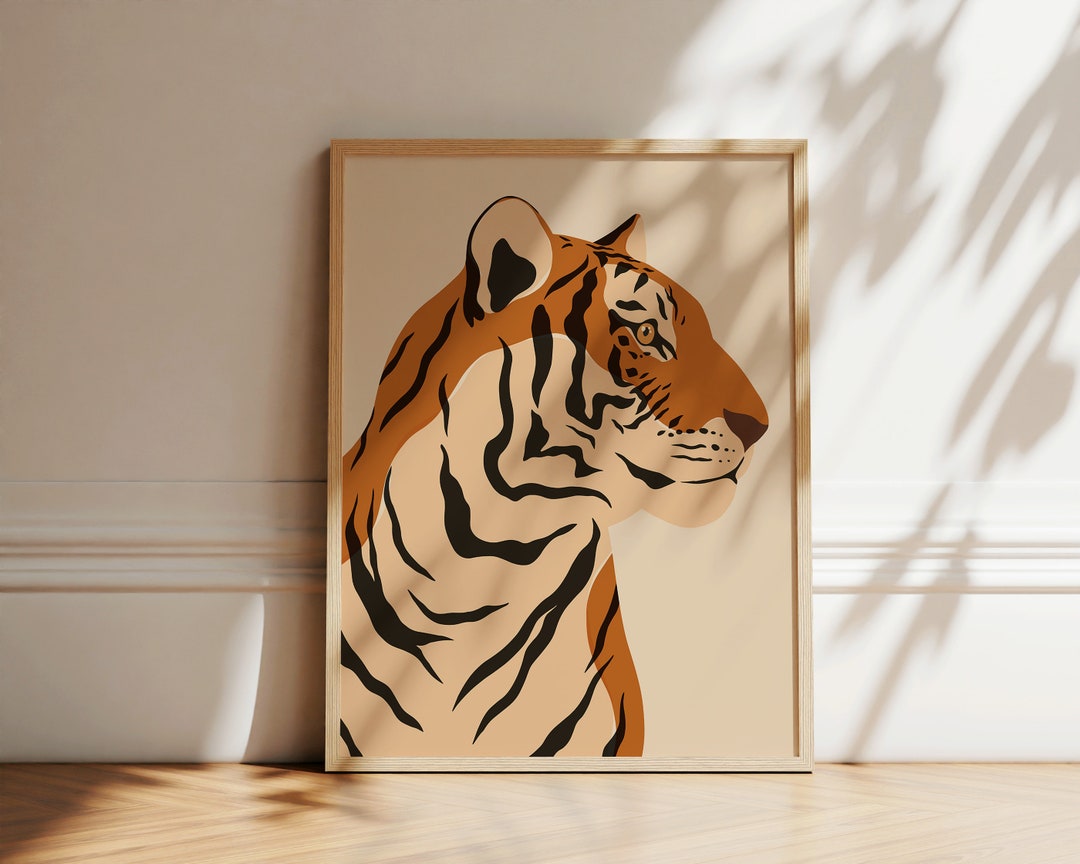 Tiger Art Print | Jungle Wall Art | Modern Boho Artwork | Big Cat ...