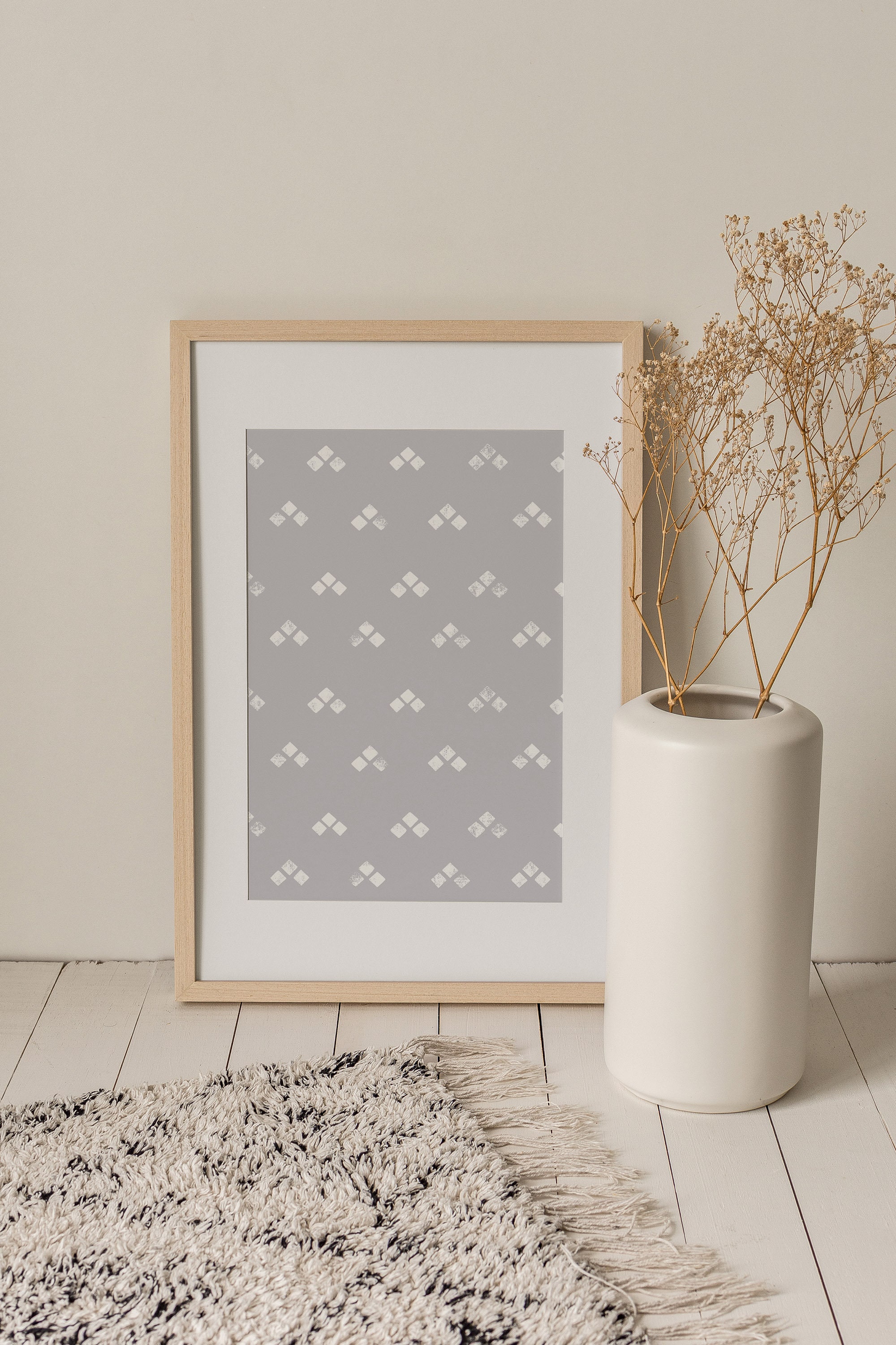 Boho Block Print Art | Modern Bohemian Woodblock Pattern (instant ...