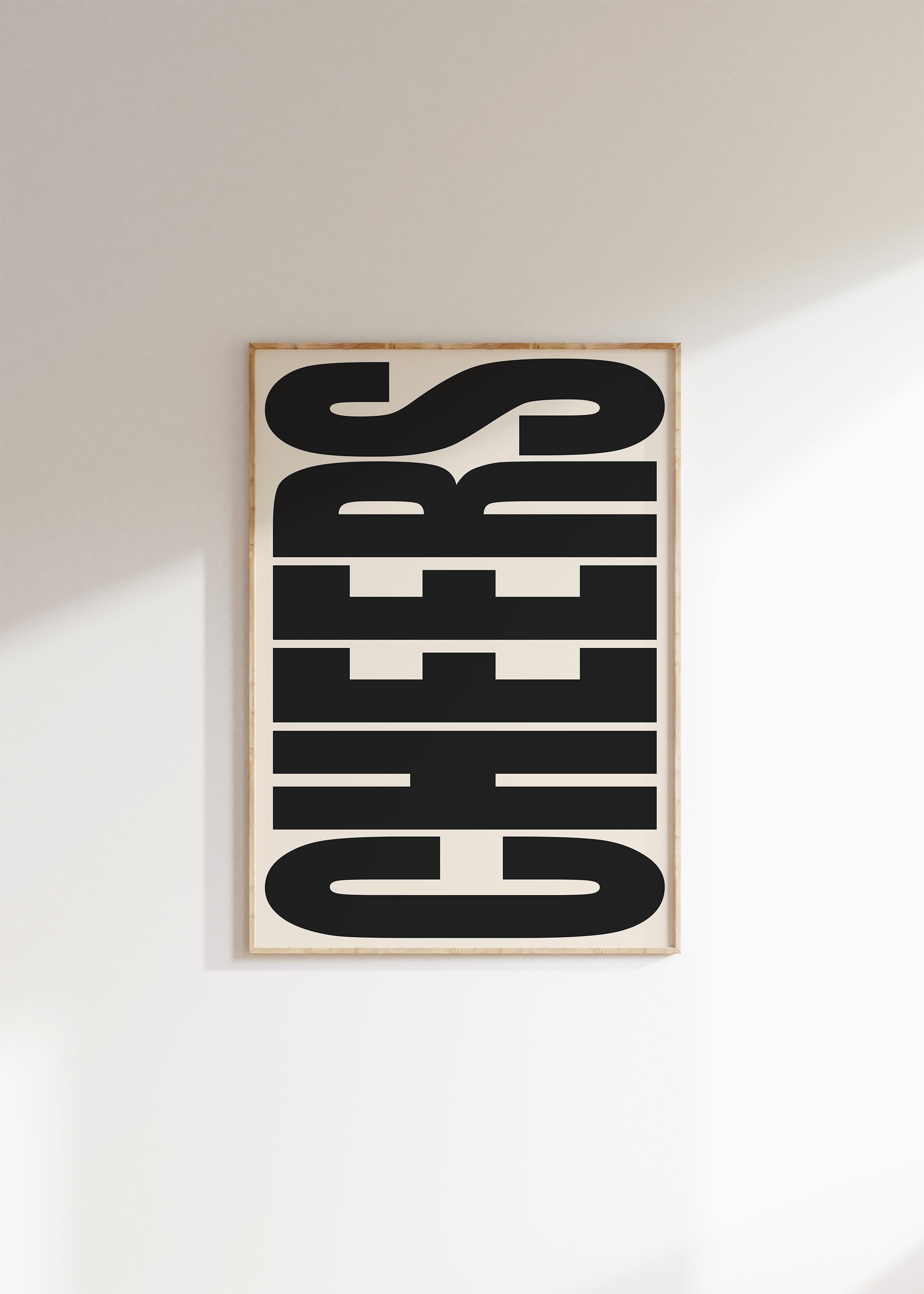 Cheers Print | Typography Poster | Trendy Wall Art | Retro Poster ...