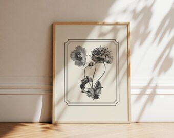 Vintage Botanical Flower Print | Cottage Gallery Wall Art (Digital Download)