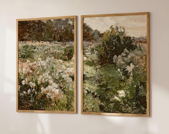 Vintage Cottage Garden Art Prints (Set of 2) | Farmhouse Decor (Digital Download)