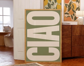 Ciao Typography Print | Trendy Italian Wall Art (Digital Download)