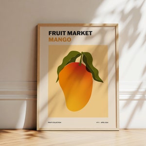 Mango Fruit Market Print | Abstract Art | Trendy Poster | Tropical Mango Illustration | Printable Kitchen Art | Instant Digital Download