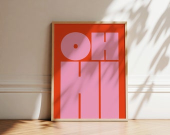 OH HI Print | Modern Typography Poster | Trendy Wall Art | Bold Type Poster | Gallery Wall Art | Printable Art | Instant Digital Download