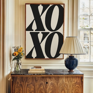 XOXO Kunstdruck | Typografie Plakat | Trendige Kunst | Retro Art Poster | Valentinstag | Umarmungen und Küsse | Druckbare Kunst | Sofort Download