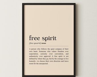 Free Spirit Definition Print | Boho Wall Art (Digital Download)
