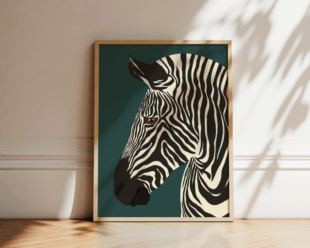 Zebra Art Print | Jungle Wall Art | Modern Boho Artwork | Zebra Poster ...