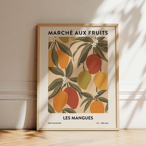 Mangos Druck | Obst Markt Print | Abstrakte Wandkunst | Poster mit Pflanzenmotiv Mango Illustration | Druckbare Kunst | Digitaler Download