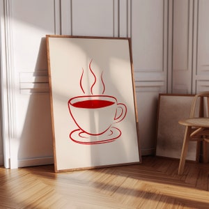 Impresión de arte de la taza de café / Cartel amante del café / Decoración de la cafetería / Arte de la pared de la cocina / Decoración de la pared de moda / Arte de la pared imprimible / Descarga instantánea