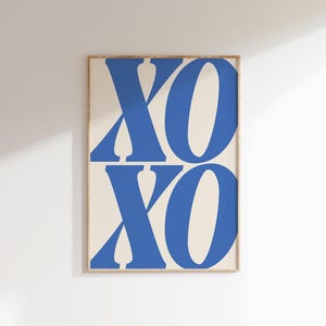 XOXO Kunstdruck | Typografie Plakat | Trendige Kunst | Retro Art Poster | Valentinstag | Umarmungen und Küsse | Druckbare Kunst | Sofort Download