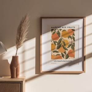 Grapefruit Print Fruit Market Print Abstract Art Botanical Art Grapefruit Illustration Printable Kitchen Art Digital Download image 7