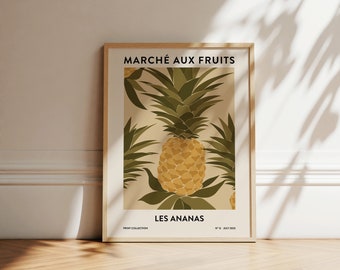 Pineapples Print | Fruit Market Print | Abstract Art | Botanical Poster | Pineapple Illustration | Printable Kitchen Art | Digital Download