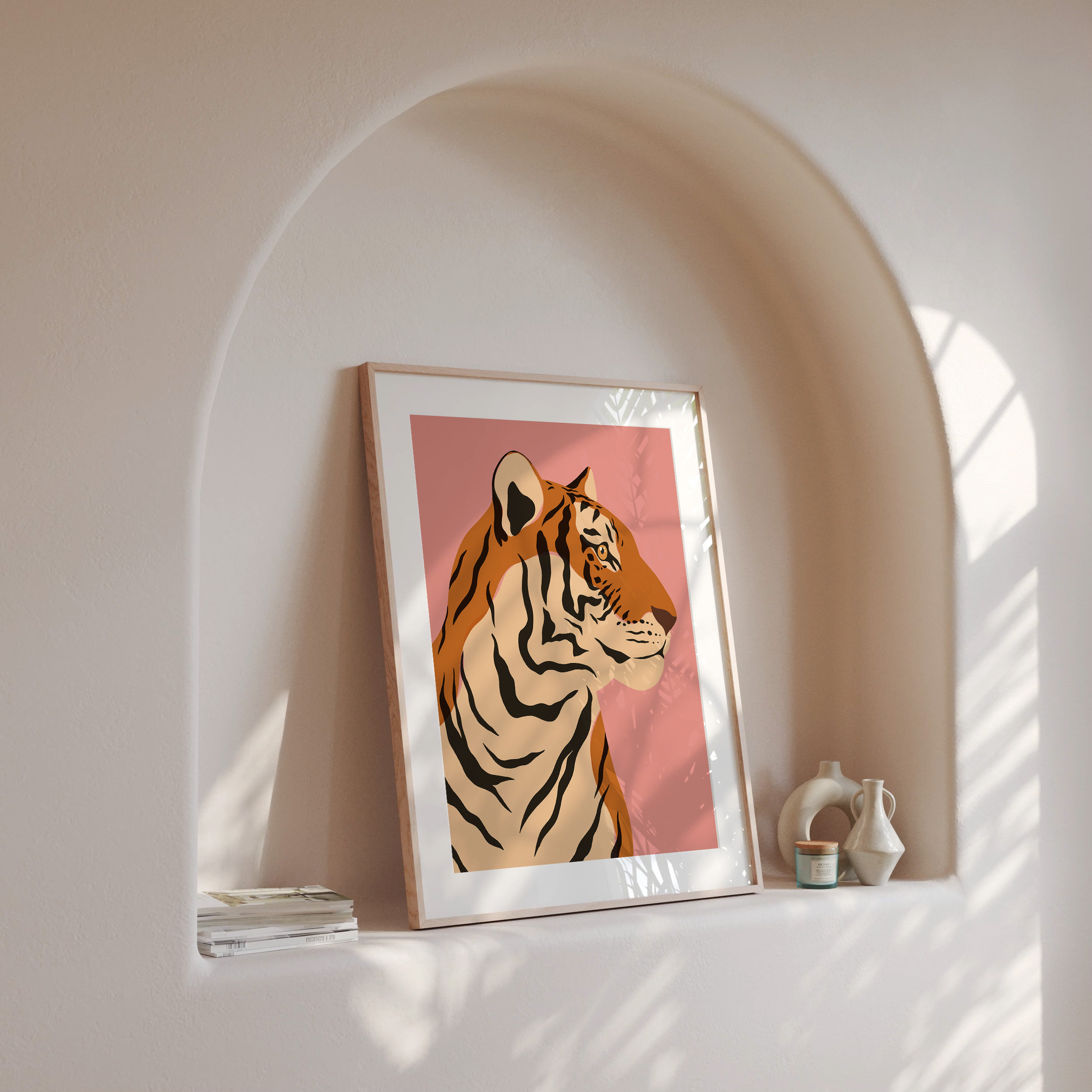 Tiger Art Print | Jungle Wall Art | Modern Boho Artwork | Big Cat ...
