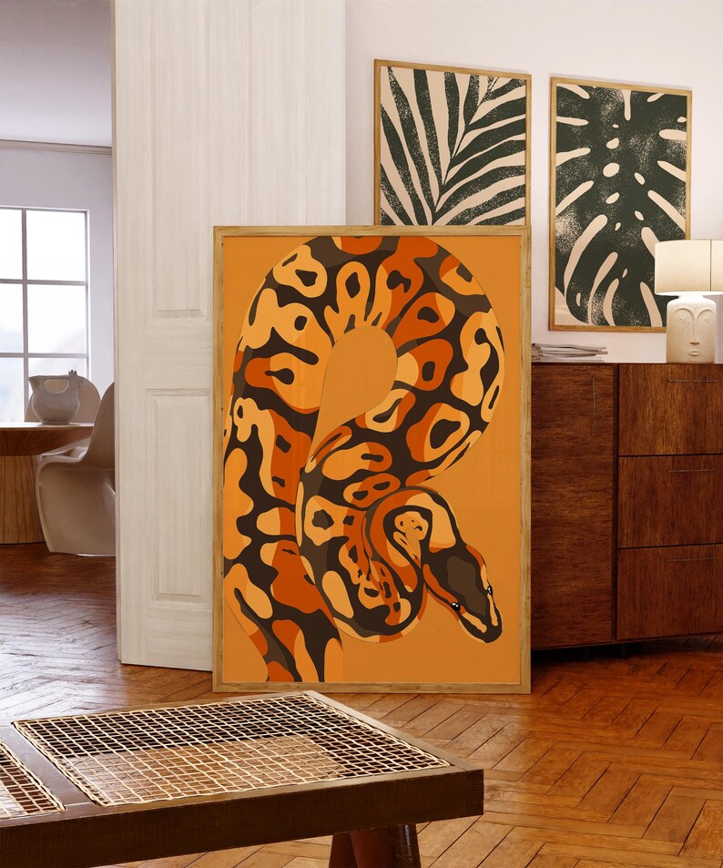 Ball Python Art Print | Jungle Safari Illustration (digital Download ...