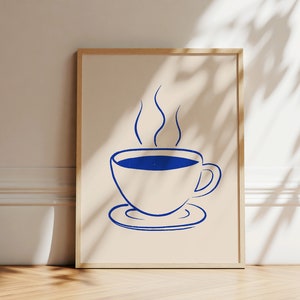 Impresión de arte de la taza de café / Cartel amante del café / Decoración de la cafetería / Arte de la pared de la cocina / Decoración de la pared de moda / Arte de la pared imprimible / Descarga instantánea