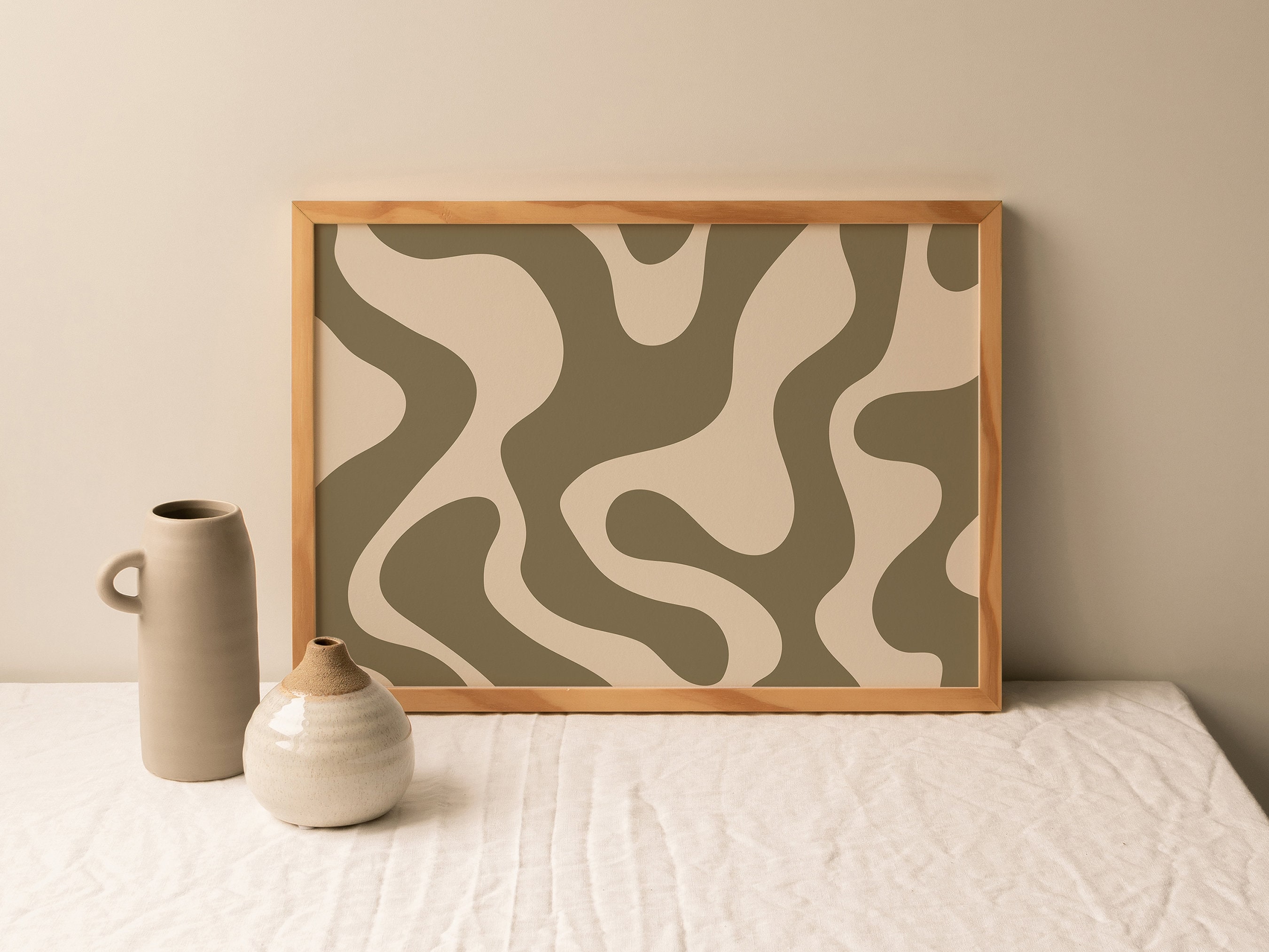 Japandi Wall Art Modern Abstract Wall Art Print Neutral Decor Artwork ...