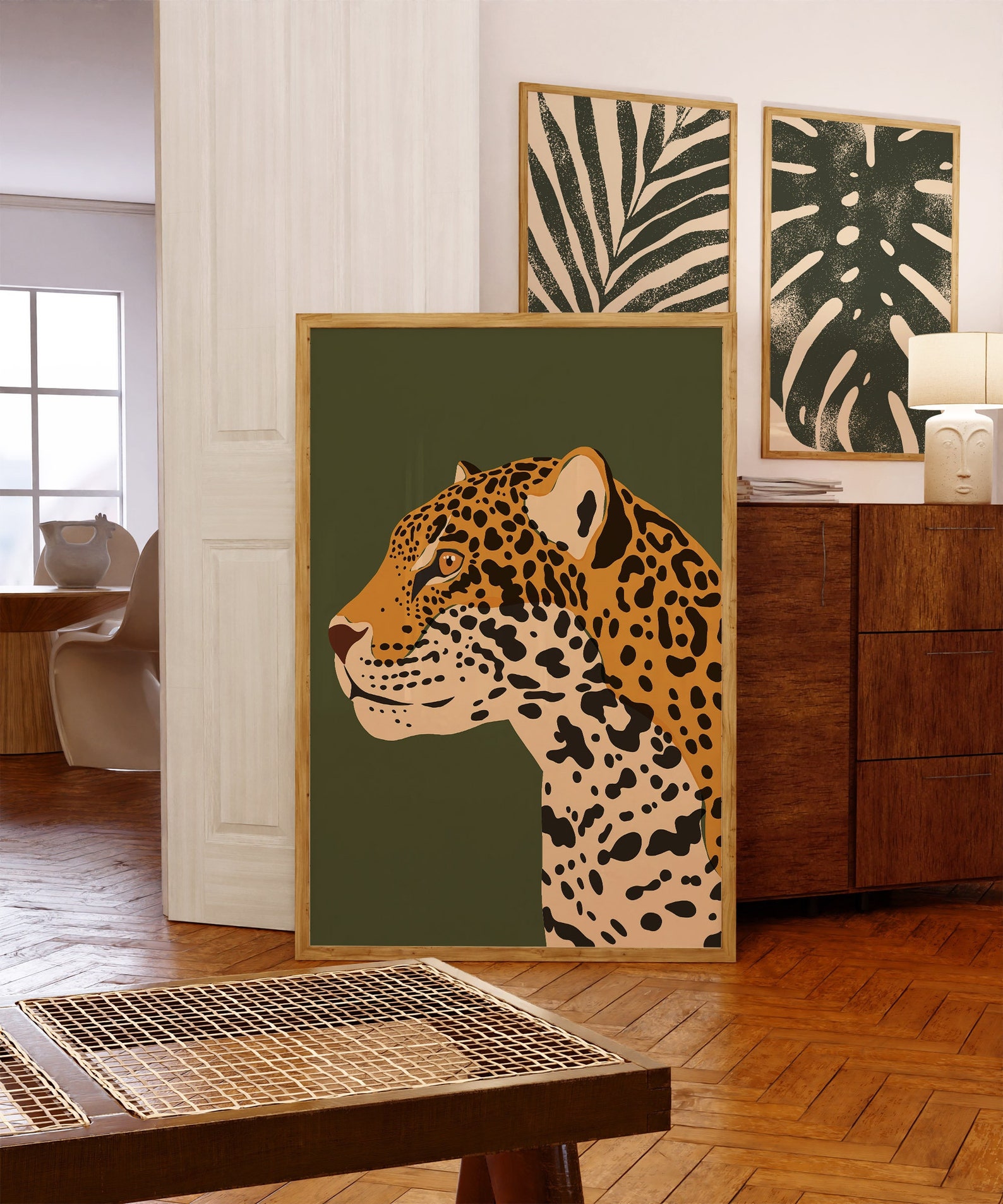 Inuj Jaguar Art Print | Jungle Wall Art | Modern Boho Artwork | Big Cat ...
