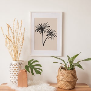 Palm Tree Art Print Botanical Ink Drawing Minimalist Tropical Botanical Art Line Art Illustration Boho Beach Art Printable Artwork image 9