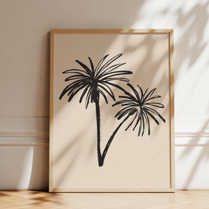 Palm Tree Art Print Botanical Ink Drawing Minimalist Tropical Botanical Art Line Art Illustration Boho Beach Art Printable Artwork image 6
