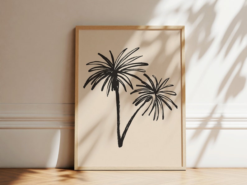 Palm Tree Art Print Botanical Ink Drawing Minimalist Tropical Botanical Art Line Art Illustration Boho Beach Art Printable Artwork image 6