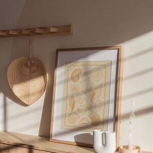 Seashells Art Print Summer Shells Print Seashell Ink Drawing Coastal ...