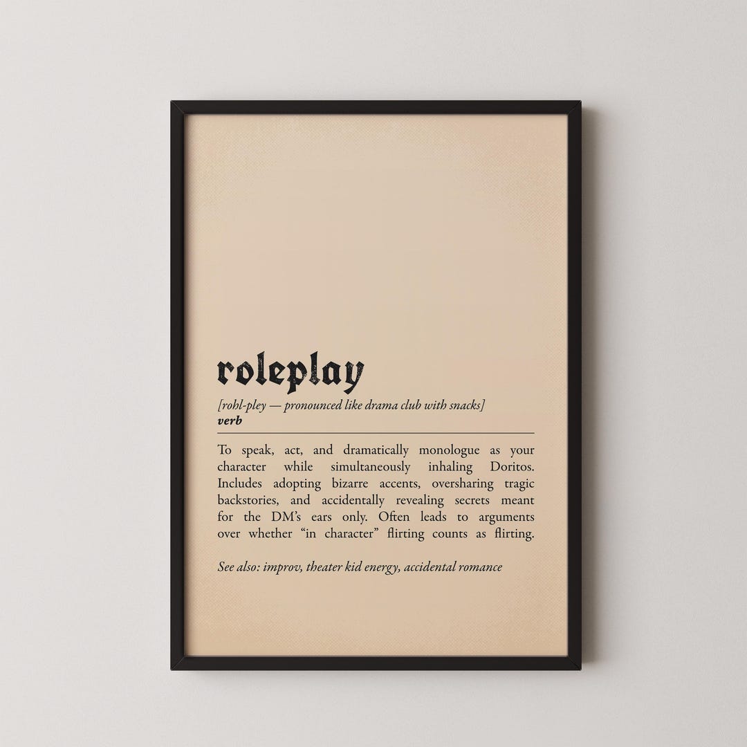 Roleplay Definition Art Print | RPG Humor (digital Download) - Etsy
