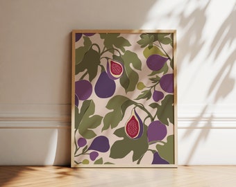 Abstract Figs Print | Botanical Kitchen Wall Art (Instant Download)