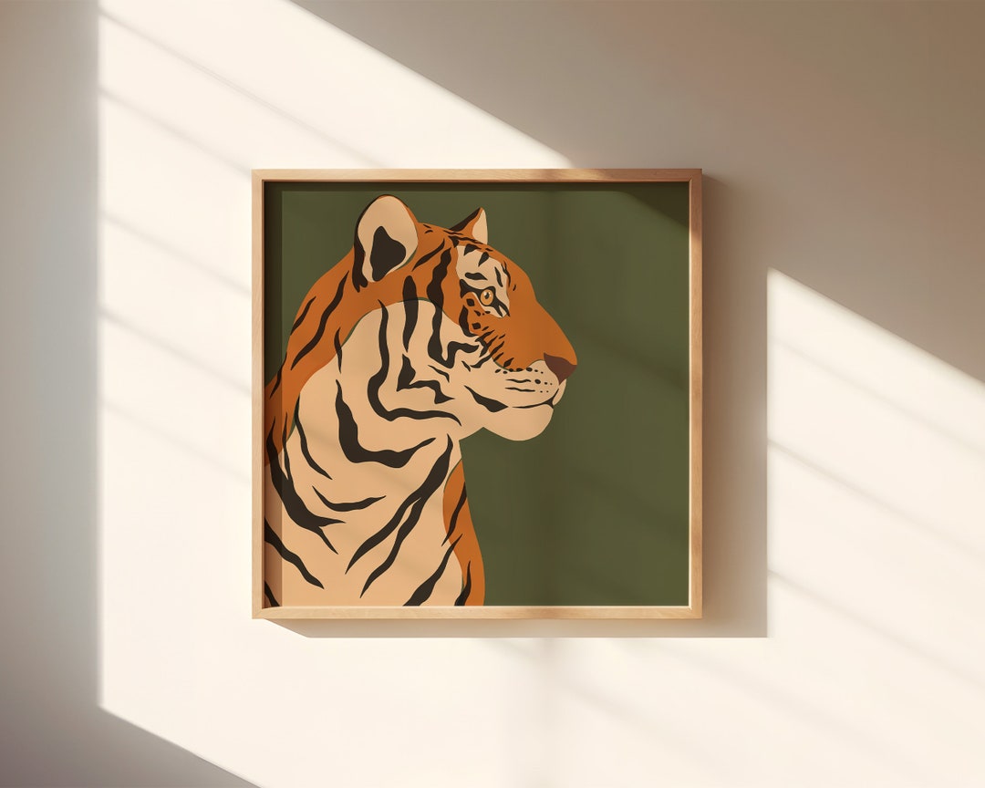 Tiger Art Print | Jungle Wall Art | Modern Boho Artwork | Big Cat ...