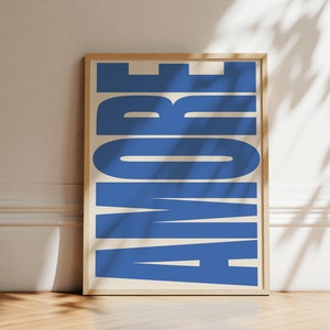 Amore Print | Typography Poster | Trendy Art | Retro Italian Type Poster | Love Poster | Gallery Wall Art | Printable Art | Instant Download