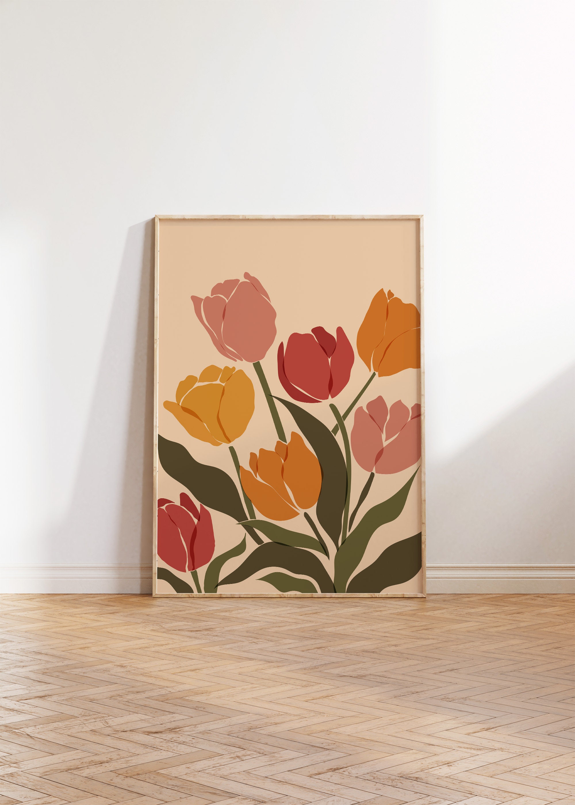 Abstract Tulip Art Print | Flower Market Botanical Poster (instant ...