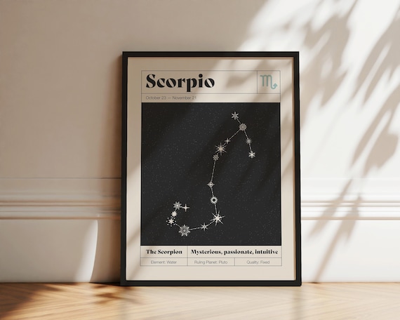 Scorpio Constellation Art Print | Zodiac Astrology Poster (Instant Download)