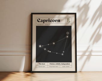 Steinbock Sternbild Kunstdruck | Sternzeichen Astrologie Poster (Digitaler Download)