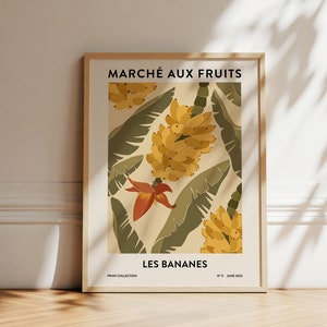 Bananas Print | Fruit Market Print | Abstract Wall Art | Botanical Poster | Banana Illustration | Printable Kitchen Art | Digital Download