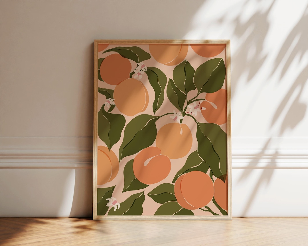 Apricots Print | Abstract Wall Art | Botanical Poster | Apricot ...