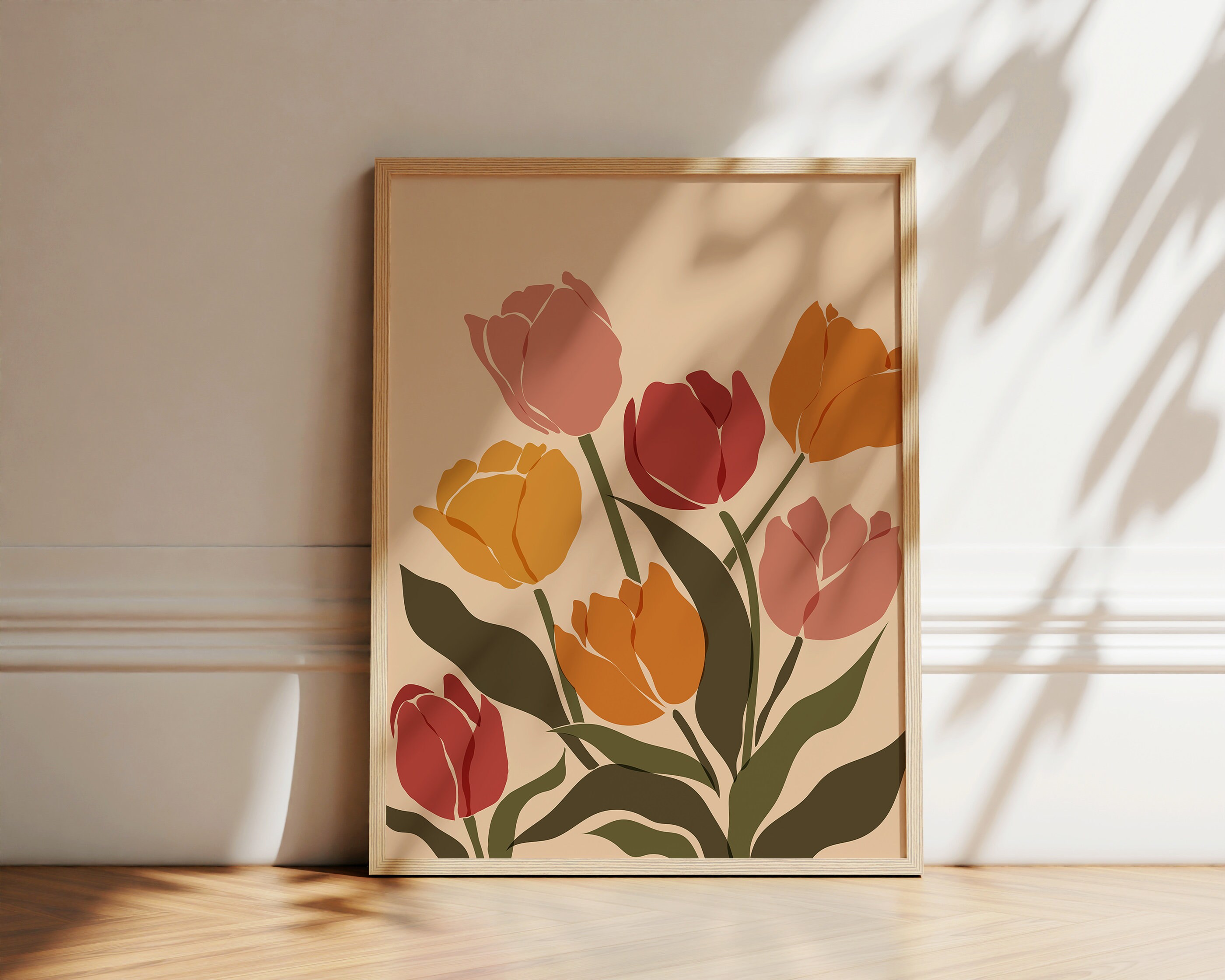 Abstract Tulip Art Print | Flower Market Botanical Poster (instant ...