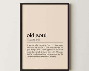 Old Soul Definition Print | Vintage-Inspired Wall Art (Instant Download)