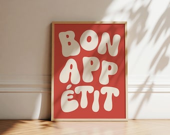 Bon Appetit Print | Trendy Kitchen Wall Art (Digital Download)