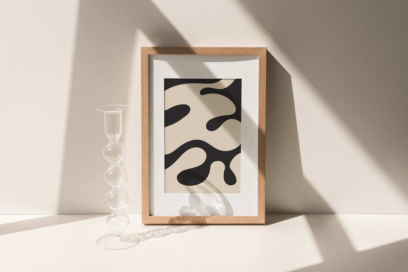 Japandi Abstract Wall Art Print | Beige Black Neutral Minimalist Poster ...