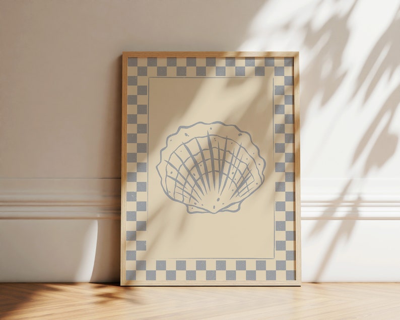 Seashell Art Print | Summer Shell Print | Seashell Ink Drawing ...