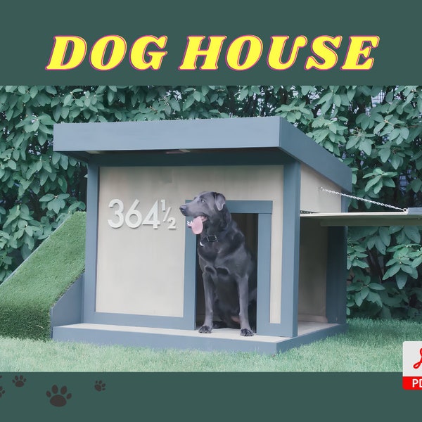 DIY Hondenhuisplannen, Hondenkennelplannen, Zelfgemaakt hondenhok, Houten hondenhok, Kattenhuisplannen, Hondenhok, Hondenhok binnen, Hondenhok buiten