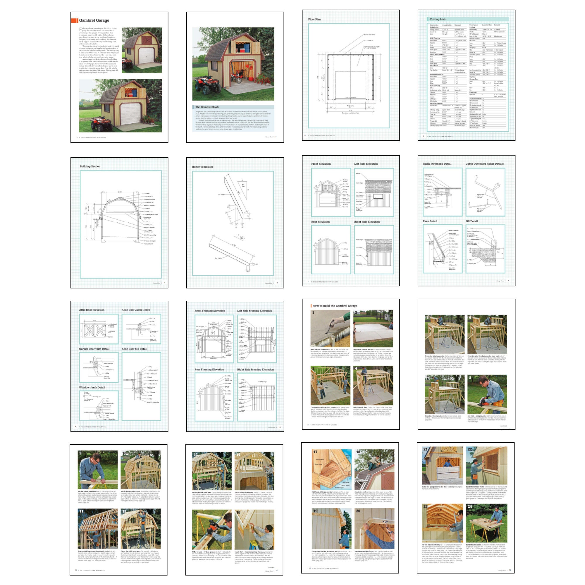 Modern DIY Car Garage House Plans, Comprehensive Building Blueprints ...