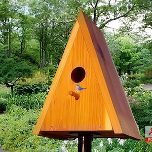 Vogelhuisplattegronden, vogelhuisje buiten, vogelhuisje, vogelhuisje buiten, handgemaakt vogelhuis, plannen vogelhuisje, houten vogelhuis, decor vogelhuis