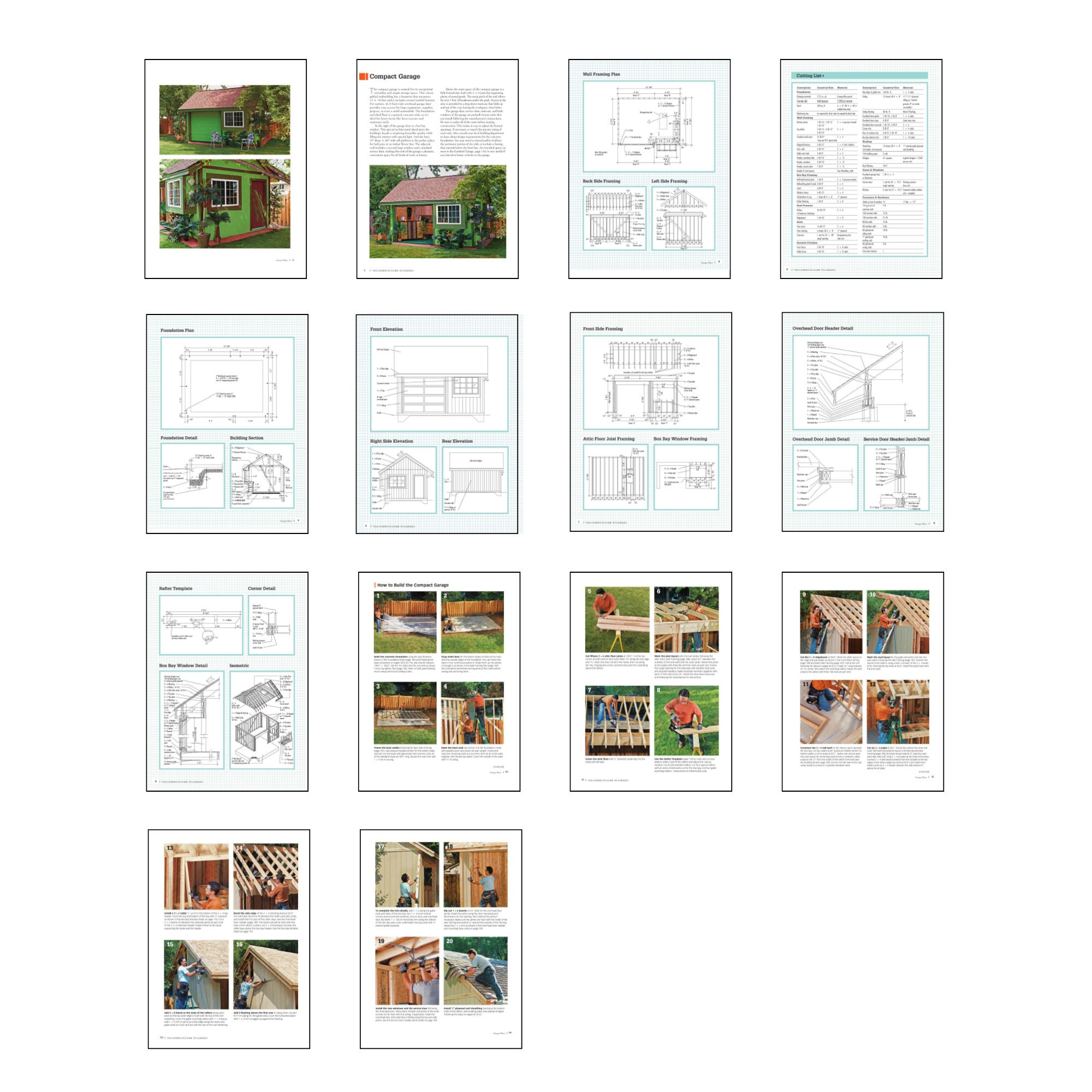 Modern DIY Car Garage House Plans, Comprehensive Building Blueprints ...