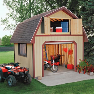 Modern DIY Car Garage House Plans, Comprehensive Building Blueprints for Stylish Detached Car Gambrel Garage and ADU Plan