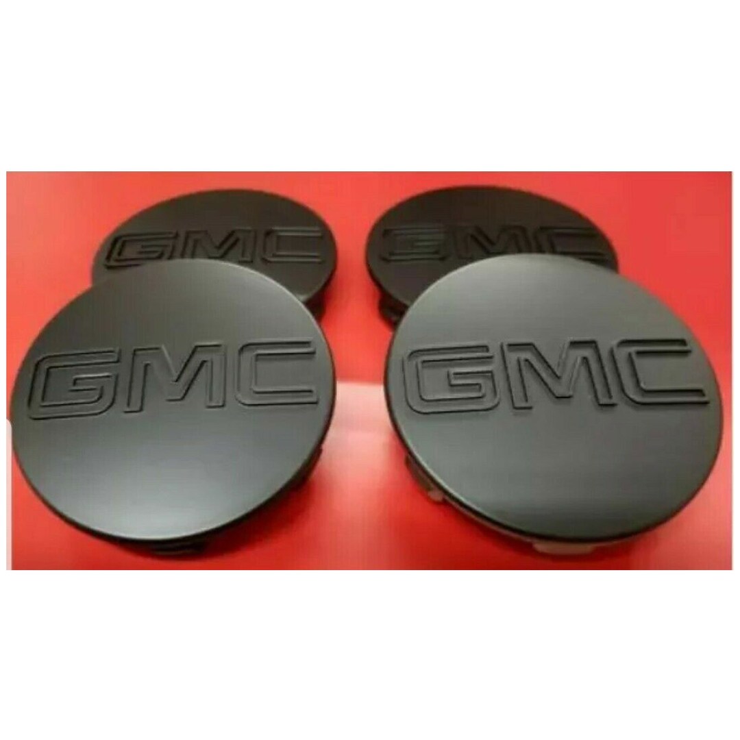 4 Center Caps for GMC Black Sierra Yukon XL Denali Hub Cap 83mm 3.25