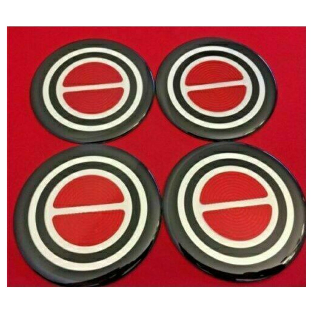 4pcs.19801996 Ford F150 Bronco Van Center Caps Red Emblem Stickers